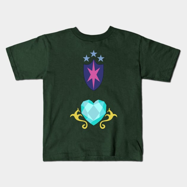 My little Pony - Shining Armor + Princess Cadence Cutie Mark V2 Kids T-Shirt by ariados4711